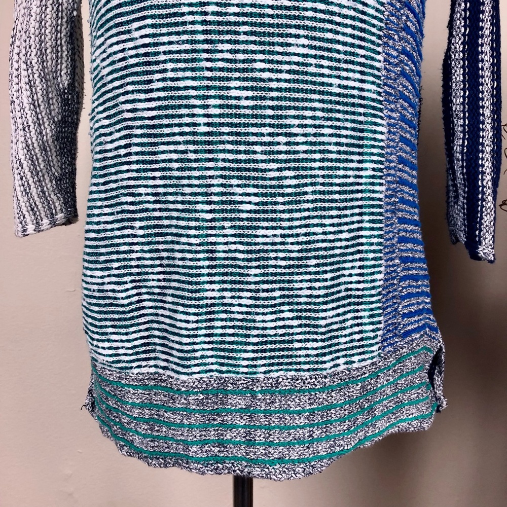 Style & Co Oversized Knit Sweater Blue White Small - Picture 3 of 9